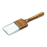 antique brass paintbrush magnifying glass vintage desk magnifier decorative glass lens tool