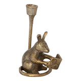 antique gold mouse taper candle holder decorative cast aluminum