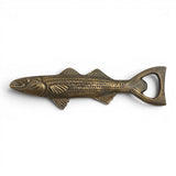 ntique gold fish bottle opener for bar cart, lake house decor, and entertaining
