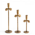 Antique gold holly taper candle holder cast iron Christmas candle holder holiday mantel decor