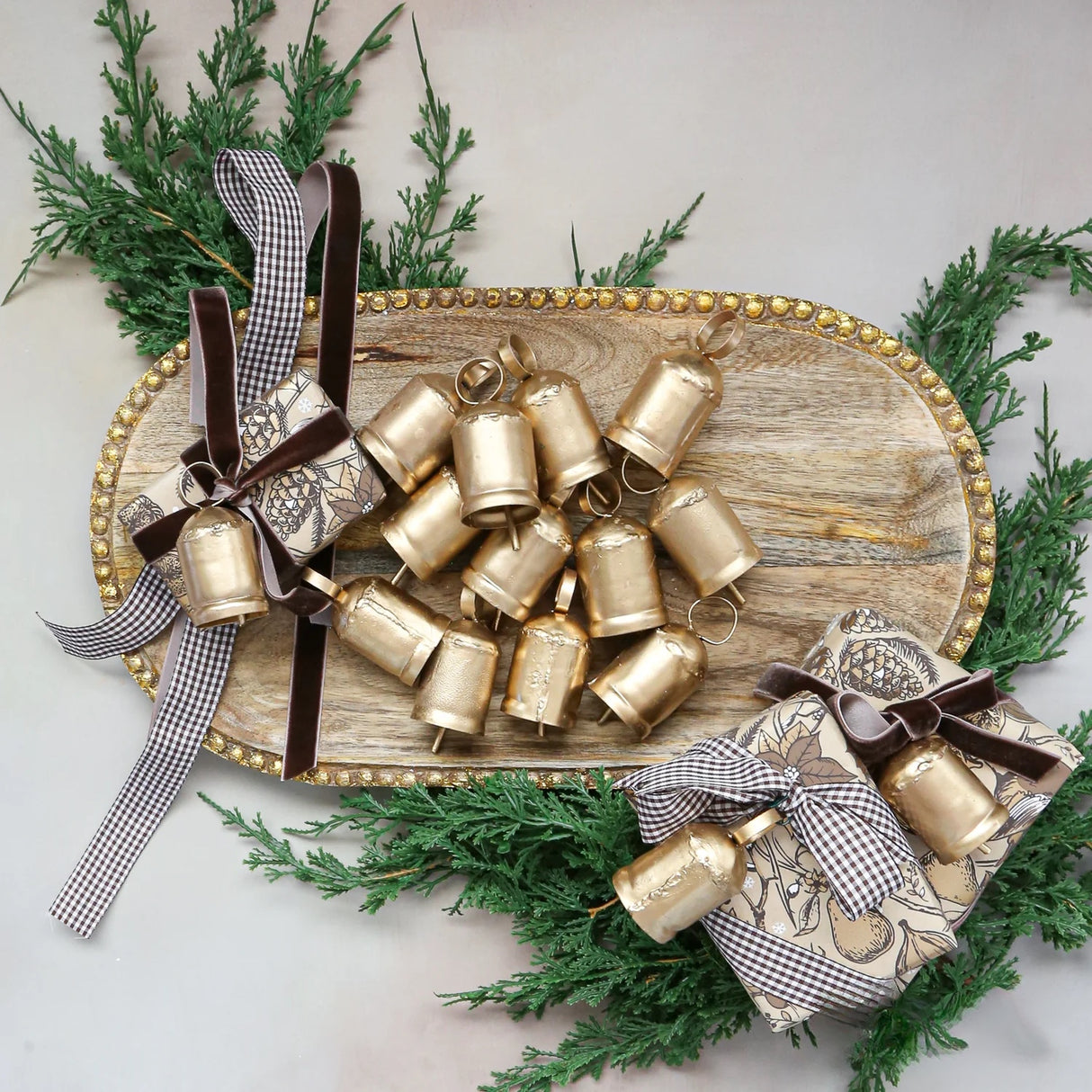 Antique gold jingle bell filler set of 12 by Mudpie