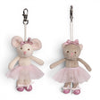 Bukowski Bears Antonio and Albertina plush bag charm with pink tutu, ballet slippers, and clip attachment