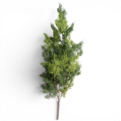 Artificial cedar spray stem faux evergreen holiday greenery for Christmas arrangements wreaths mantels and centerpieces