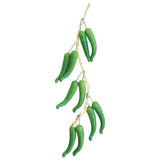 string of artificial green serrano peppers on rope