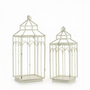 white metal decorative lantern with arched frame candle lantern farmhouse style