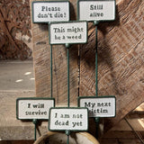 Funny Cast Iron Garden Plant Stake Sign