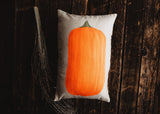 Primitive Orange Pumpkin Lumbar Pillow