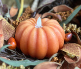 Orange Pumpkin Flickering LED Flameless Wax Candles