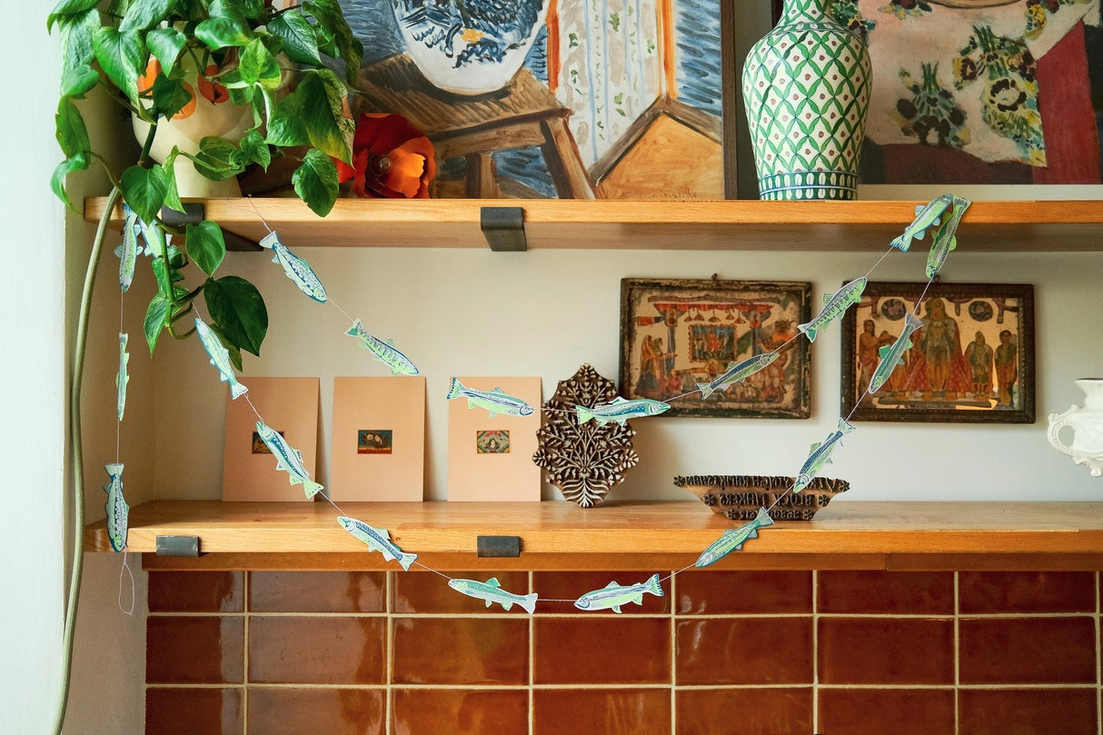 Hand-Sewn Tasty Anchovies Paper Garland | East End Press