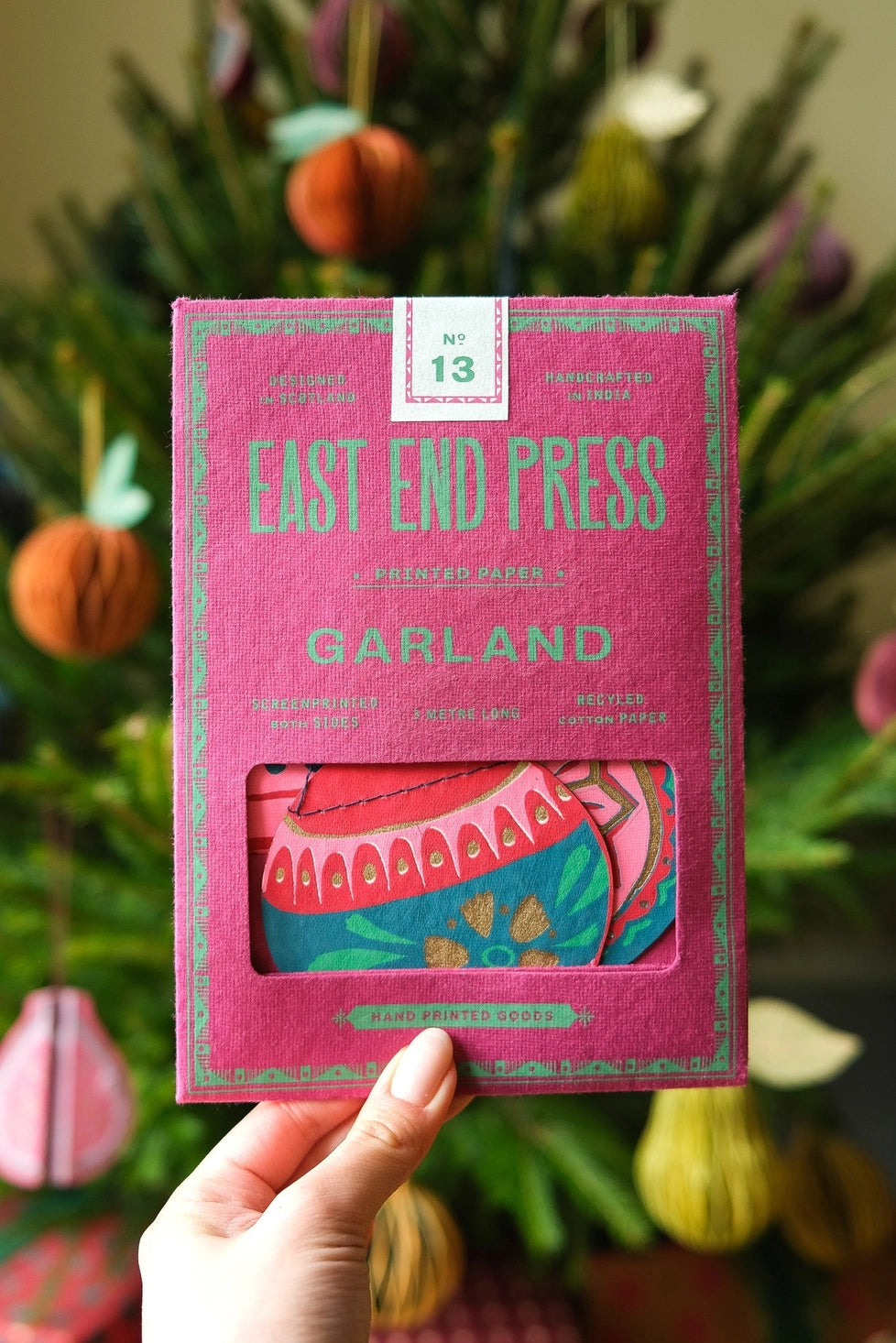 Baubles Sewn Paper Garland | East End Press