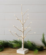 LED Lighted Tabletop Birch Tree with Warm White Lights | Battery-Operated with Timer
