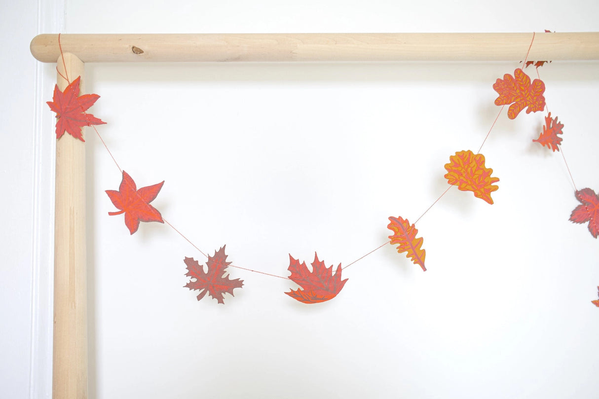 Autumn Leaves Sewn Paper Garland | East End Press