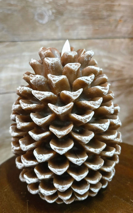 Pinecone Shaped Moving Flame LED Wax Candle | 2 Sizes