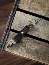 Small Leather Keychain with Carabiner