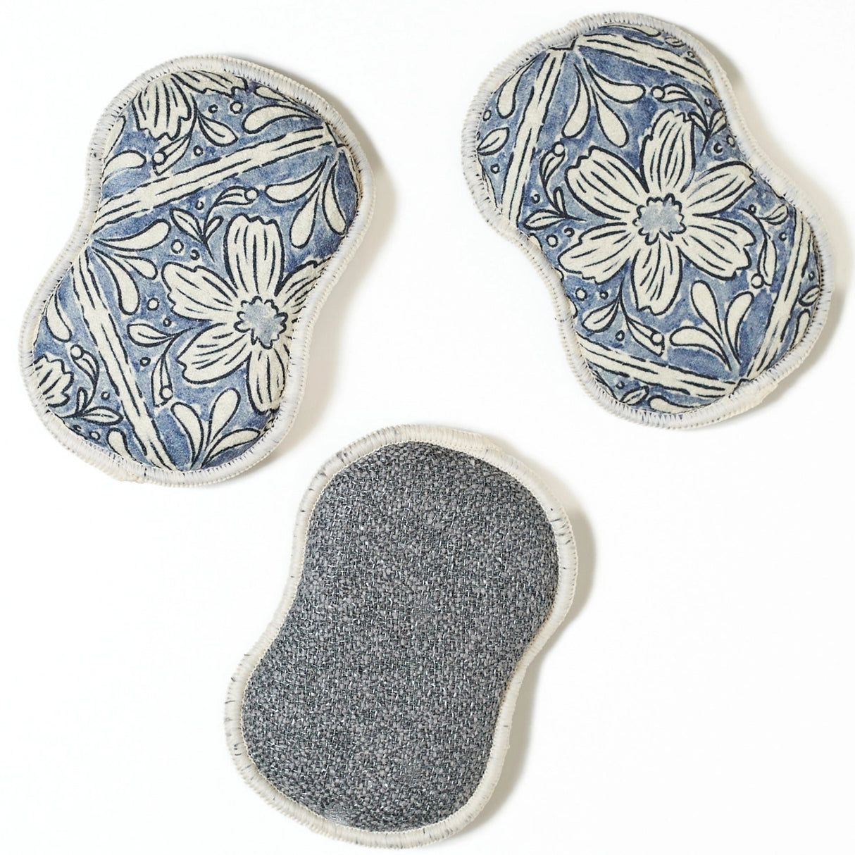 Re:Usable Blue Floral Sponge (Set of 3)