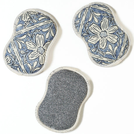 Re:Usable Blue Floral Sponge (Set of 3)