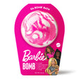 Barbie Pink Swirl bath bomb with a pink-and-white design in bright pink Da Bomb packaging