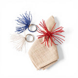 red white blue beaded napkin ring fireworks patriotic table decor