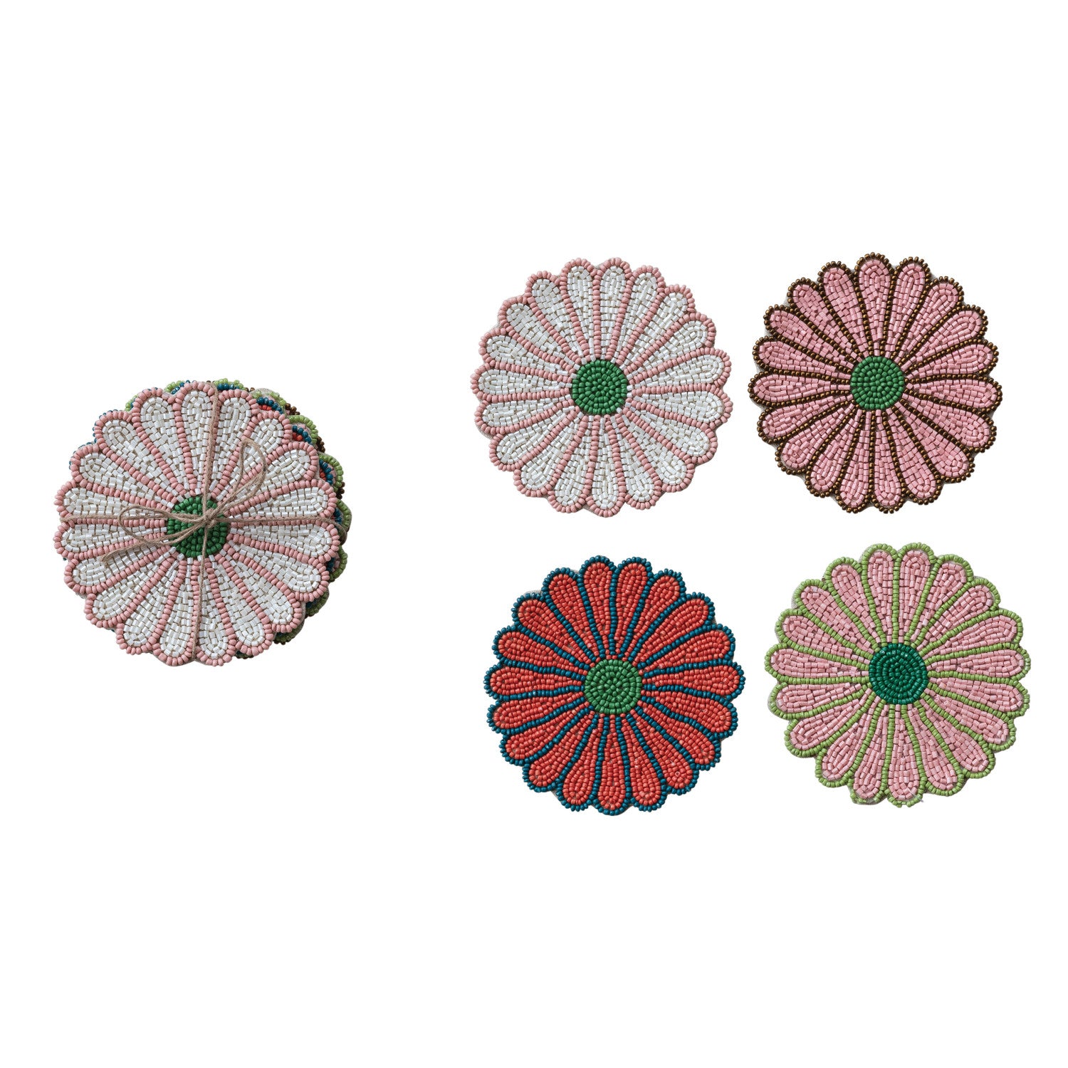 floral drink coasters