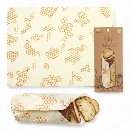 Bee’s Wrap XL reusable bread wrap in honeycomb print