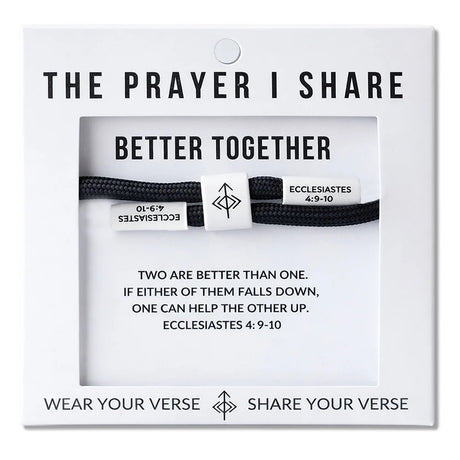 black cord bracelet ecclesiastes 4 9 10 better together christian bracelet