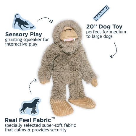 Stuffless Bigfoot Plush Squeaker Dog Toy