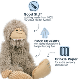 Stuffless Bigfoot Plush Squeaker Dog Toy
