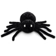 Black faux fur spider shaped decorative pillow for Halloween