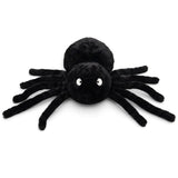 Black faux fur spider shaped decorative pillow for Halloween