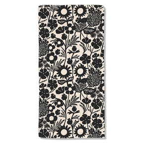 Black Flower Garden Bar Towel by Geometry