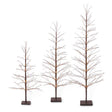Black warm light LED tree with glowing branches available in 48, 72, and 90 inch sizes