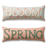 spring bloom lumbar pillows embroidered floral gingham decorative cushions