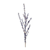 Blue faux berry spray stem 43.5 inches tall with branching brown stems and small blue berries