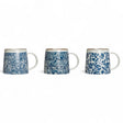 blue floral print coffee mugs