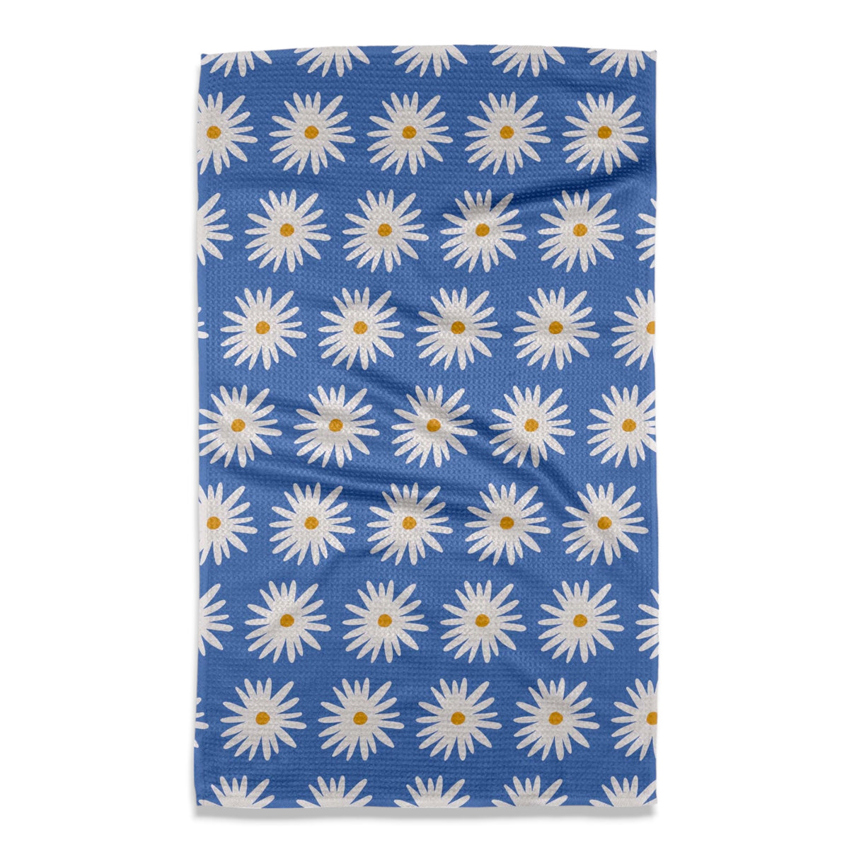 Blue Daisies Geometry Tea Towel