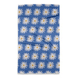 Blue Daisies Geometry Tea Towel