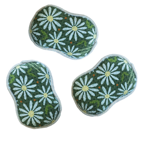 Blue daisy reusable kitchen sponge set by Once Again Home Co