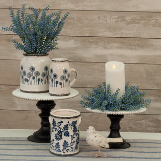 Ceramic Dandelion Blue Crocks