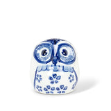 blue white porcelain owl figurine small decorative owl ceramic
