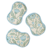 Blue wildflower reusable kitchen sponge set by Once Again Home Co.