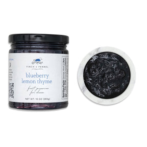 ar of blueberry lemon thyme fruit preserves for cheese, 10 oz gourmet spread