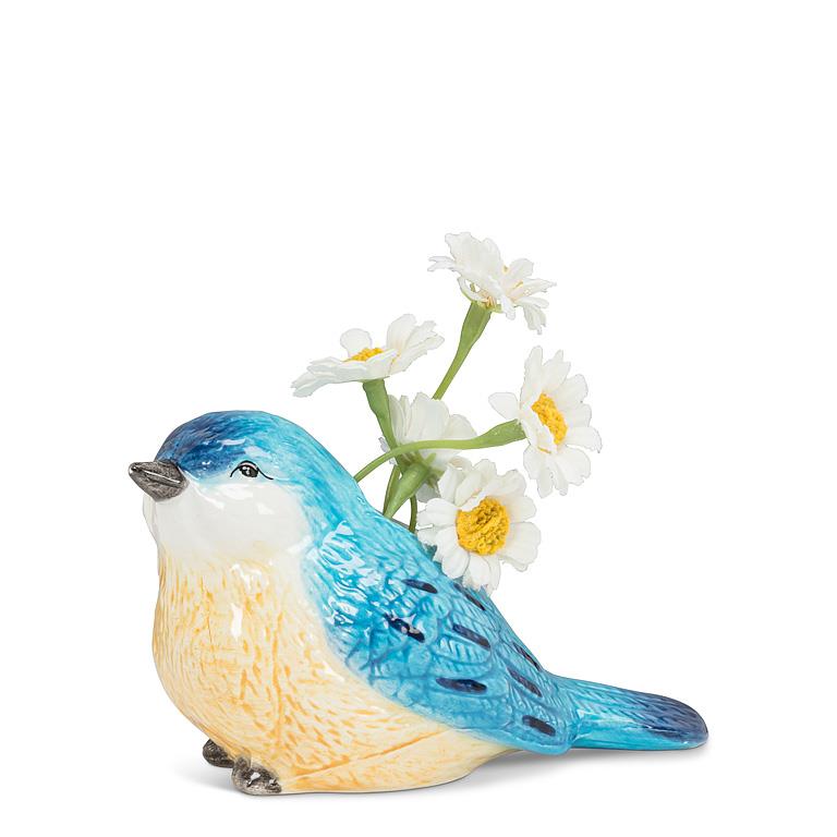 bluebird ceramic bud vase small bird vase floral accent decor
