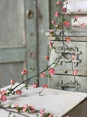 blush quince blooms garland faux floral spring mantel decor garland