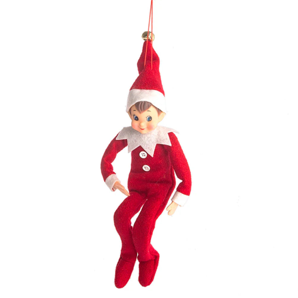 Vintage Style Knee-Hugger Elf Boy Ornament