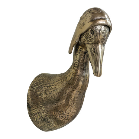 brass finish aluminum goose with flight hat wall mount by Creative Co-Op