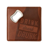 Pour Decisions Leather Bottle Opener Coaster