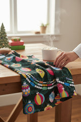 Shiny Ornaments Geometry Tea Towel
