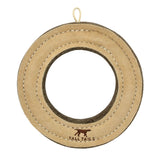 7 inch buffalo hide leather ring dog toy for medium and large dogs fetch and tug