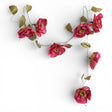 72 inch burgundy paper flower garland with green leaves for wall or mantel decor