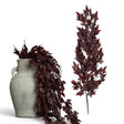 30-inch artificial burgundy spikenard hanging bush with trailing foliage